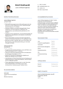 Lebenslauf-Vorlage für Junior Software-Ingenieur*in #2