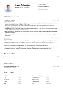 Lebenslauf-Muster für Freiberufliche*r Entwickler*in