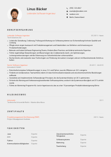Lebenslauf-Vorlage für Leitende*r Software-Ingenieur*in #3