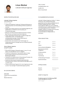 Lebenslauf-Vorlage für Leitende*r Software-Ingenieur*in #1