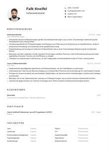 Lebenslauf-Muster für Softwareentwickler*in
