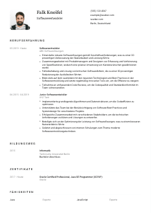 Lebenslauf-Vorlage für Softwareentwickler*in #1