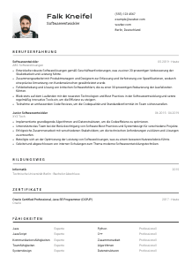 Lebenslauf-Vorlage für Softwareentwickler*in #2