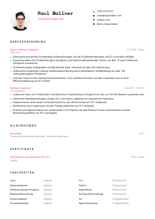 Lebenslauf-Vorlage für Software-Ingenieur*in #1