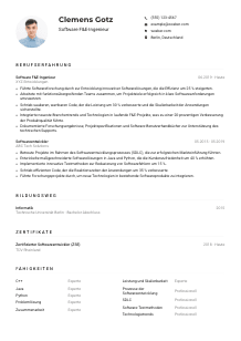 Lebenslauf-Muster für Software F&E-Ingenieur*in