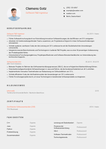 Lebenslauf-Vorlage für Software F&E-Ingenieur*in #3