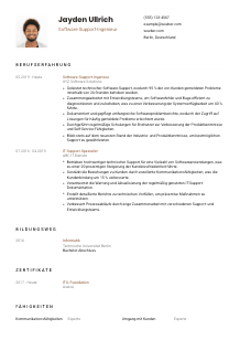 Lebenslauf-Vorlage für Software-Support-Ingenieur*in #1