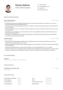 Lebenslauf-Muster für Internes Software-Ingenieur*in