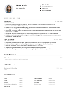 Lebenslauf-Muster für iOS Entwickler*in