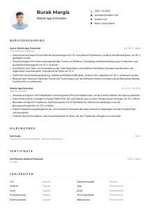 Lebenslauf-Muster für Mobile App Entwickler*in