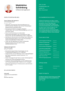 Lebenslauf-Vorlage für Software-QA-Ingenieur*in #2
