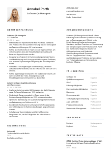 Lebenslauf-Vorlage für Software-QA-Manager*in #1