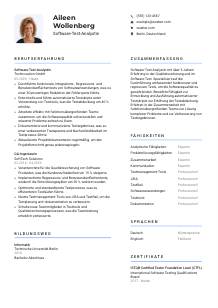 Lebenslauf-Vorlage für Software-Test-Analyst*in #2