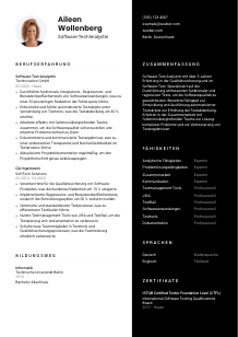 Lebenslauf-Vorlage für Software-Test-Analyst*in #3