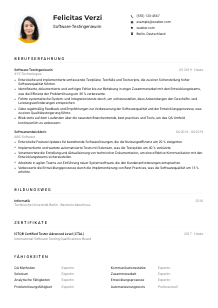 Lebenslauf-Muster für Software-Testingenieur*in