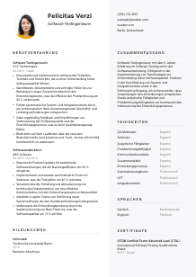 Lebenslauf-Vorlage für Software-Testingenieur*in #2