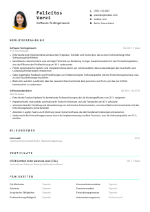Lebenslauf-Vorlage für Software-Testingenieur*in #3