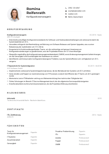 Lebenslauf-Muster für Konfigurationsmanager*in