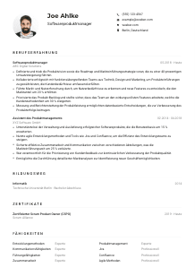 Lebenslauf-Muster für Softwareproduktmanager*in
