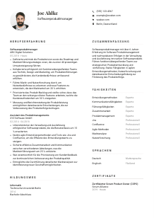 Lebenslauf-Vorlage für Softwareproduktmanager*in #1