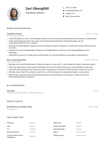 Lebenslauf-Muster für Teamleiter*in Software