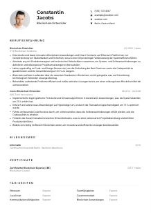 Lebenslauf-Muster für Blockchain-Entwickler*in