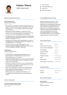 Lebenslauf-Vorlage für CMM-Programmierer*in #2
