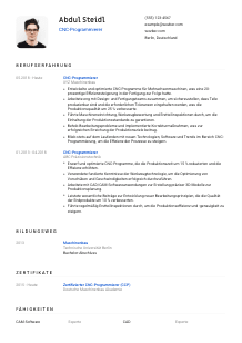 Lebenslauf-Vorlage für CNC-Programmierer*in #1