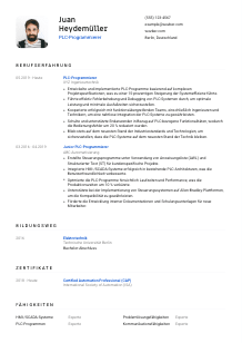 Lebenslauf-Vorlage für PLC-Programmierer*in #1