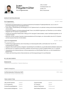 Lebenslauf-Vorlage für PLC-Programmierer*in #2