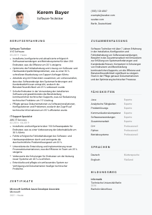 Lebenslauf-Vorlage für Software-Techniker*in #2