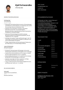 Lebenslauf-Vorlage für VR-Entwickler*in #3