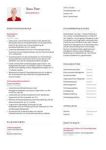 Lebenslauf-Vorlage für Bankettleiter*in #2