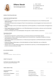 Lebenslauf-Muster für Gemeindeorganisator*in
