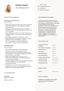 Lebenslauf-Vorlage für Gemeindeorganisator*in #2