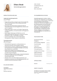 Lebenslauf-Vorlage für Gemeindeorganisator*in #1