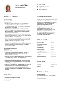 Lebenslauf-Vorlage für Eventkoordinator*in #1