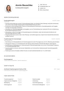 Lebenslauf-Muster für Eventprojektmanager*in