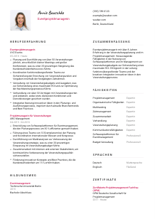 Lebenslauf-Vorlage für Eventprojektmanager*in #2