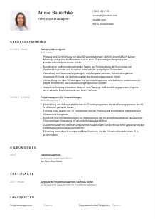 Lebenslauf-Vorlage für Eventprojektmanager*in #1