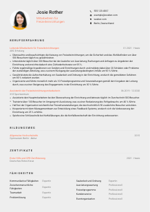 Lebenslauf-Vorlage für Mitarbeiterin für Freizeiteinrichtungen #3