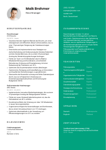 Lebenslauf-Vorlage für Resortmanager*in #2