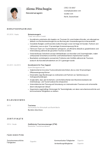 Lebenslauf-Vorlage für Reisenmanager*in #1