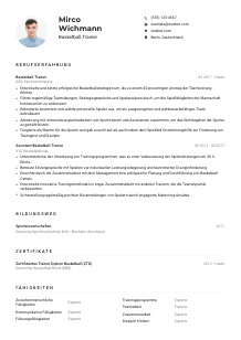 Lebenslauf-Muster für Basketball-Trainer*in