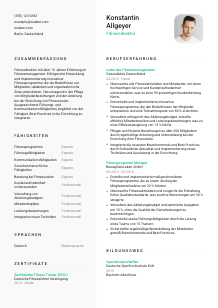 Lebenslauf-Vorlage für Fitnessdirektor*in #2