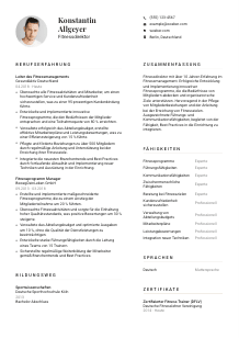 Lebenslauf-Vorlage für Fitnessdirektor*in #1