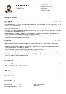 Lebenslauf-Muster für Fitnesslehrer*in
