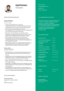 Lebenslauf-Vorlage für Fitnesslehrer*in #2
