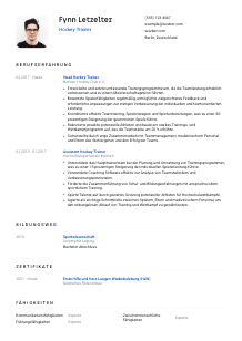 Lebenslauf-Vorlage für Hockey-Trainer*in #1