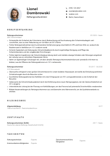 Lebenslauf-Muster für Rettungsschwimmer*in